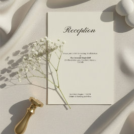 Simple Minimal Wedding Reception Begleitkarte