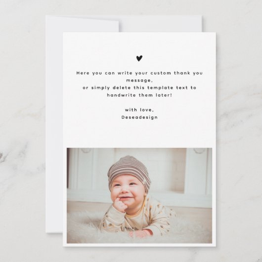 Simple Minimalist 10 Photo Collage New Baby Dankeskarte (Rückseite)