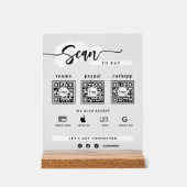 Simple Minimalist 3 Qr Code Scan To Pay Frosted Acrylschild (Vorderseite)