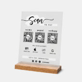 Simple Minimalist 3 Qr Code Scan To Pay Frosted Acrylschild (Winkel)