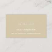 Simple Minimalist Beige  Telefonnummerkarte (Rückseite)