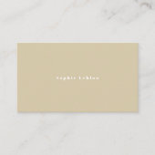 Simple Minimalist Beige  Telefonnummerkarte (Vorderseite)