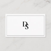 Simple Minimalist Black and White Monogram Visitenkarte (Vorderseite)