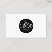 Simple Minimalist Black and White with Logo Visitenkarte (Vorderseite)