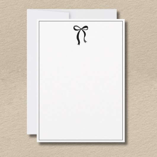 Simple Minimalist Black Bow Thin Border No text Mitteilungskarte