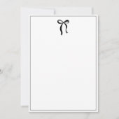 Simple Minimalist Black Bow Thin Border No text Mitteilungskarte (Vorderseite)