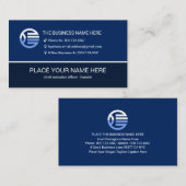 Simple Minimalist Blue Layers Store Owner Visitenkarte (Vorne/Hinten)