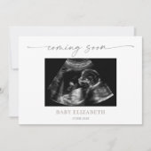 Simple Minimalist Boho Pregnancy Announcement Card Einladung (Vorderseite)