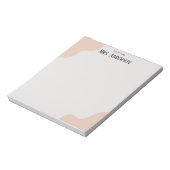 Simple Minimalist Boho Teacher Notepad  Notizblock (Rotiert)