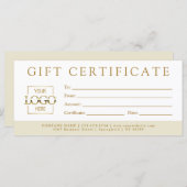 Simple Minimalist Custom Business Gift Certificate (Vorne/Hinten)