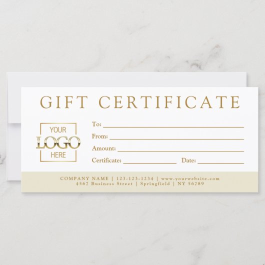 Simple Minimalist Custom Business Gift Certificate (Vorderseite)