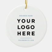 Simple Minimalist | Custom Business Logo Blue Keramik Ornament (Vorne)