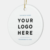 Simple Minimalist | Custom Business Logo Blue Keramik Ornament (Links)