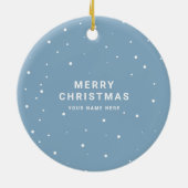 Simple Minimalist | Custom Business Logo Blue Keramik Ornament (Hinten)