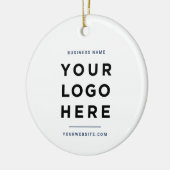 Simple Minimalist | Custom Business Logo Blue Keramik Ornament (Links)
