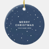 Simple Minimalist | Custom Business Logo Blue Keramik Ornament (Hinten)