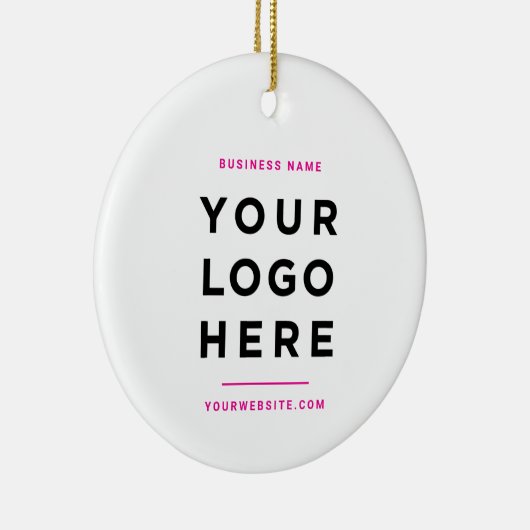 Simple Minimalist | Custom Business Logo Pink Keramik Ornament (Rechts)