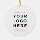 Simple Minimalist | Custom Business Logo Pink Keramik Ornament (Vorne)