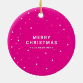 Simple Minimalist | Custom Business Logo Pink Keramik Ornament (Hinten)