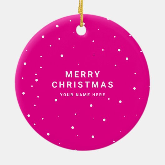 Simple Minimalist | Custom Business Logo Pink Keramik Ornament (Hinten)