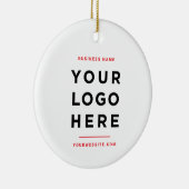 Simple Minimalist | Custom Business Logo Red Keramik Ornament (Rechts)