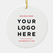 Simple Minimalist | Custom Business Logo Red Keramik Ornament (Vorne)