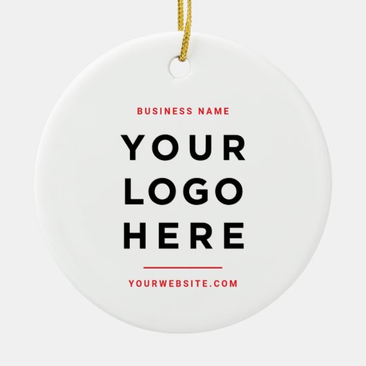Simple Minimalist | Custom Business Logo Red Keramik Ornament (Vorne)