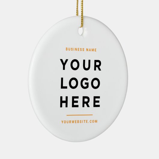 Simple Minimalist | Custom Business Logo Tangerine Keramik Ornament (Rechts)