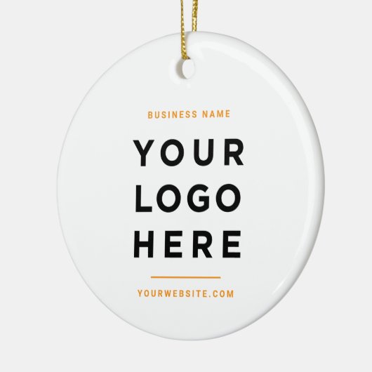 Simple Minimalist | Custom Business Logo Tangerine Keramik Ornament (Links)