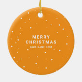 Simple Minimalist | Custom Business Logo Tangerine Keramik Ornament (Hinten)
