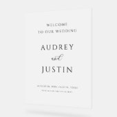 Simple Minimalist Custom Colors Wedding Welcome Acrylschild (Winkel)