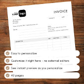 Simple Minimalist Custom Logo Invoice Notizblock