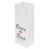 Simple Minimalist Customizable White Gift Bag Geschenktüte Für Weinflaschen (Rückseite Schrägansicht)