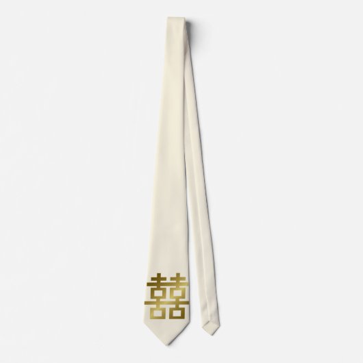 Simple Minimalist Double Happiness Chinese Wedding Krawatte (Vorderseite)