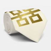Simple Minimalist Double Happiness Chinese Wedding Krawatte (Gerollt)