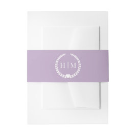 Simple Minimalist Dusty Lavender Purple Monogram  Einladungsbanderole