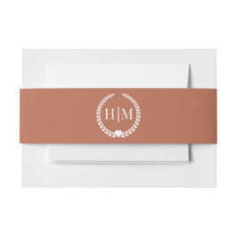 Simple Minimalist Earthy Terracotta Monogram Einladungsbanderole