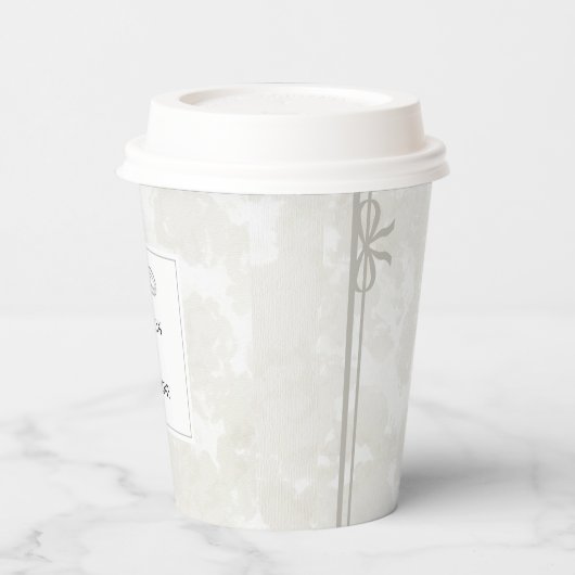 Simple Minimalist Elegant Custom Name Wedding Pappbecher (Links)