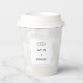 Simple Minimalist Elegant Custom Name Wedding  Pappbecher (Vorderseite)
