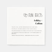 Simple Minimalist Fun Facts Couple Hearts Wedding  Serviette (Vorderseite)