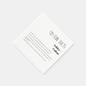 Simple Minimalist Fun Facts Couple Hearts Wedding  Serviette (Ecke)