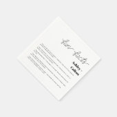 Simple Minimalist Fun Facts Couple Wedding  Serviette (Ecke)