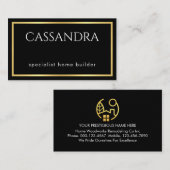 Simple Minimalist Gold Frame Your Name  Visitenkarte (Vorne/Hinten)