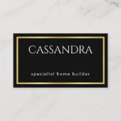 Simple Minimalist Gold Frame Your Name Visitenkarte (Vorderseite)