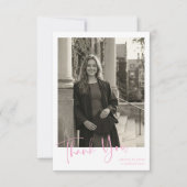 Simple Minimalist Graduation Photo Custom Message Dankeskarte (Vorderseite)