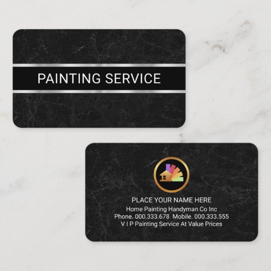 Simple Minimalist Grey Marble Grunge Visitenkarte (Vorne/Hinten)