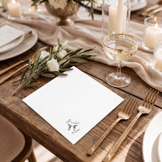 Simple minimalist hand drawn chic coctail serviette
