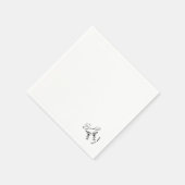 Simple minimalist hand drawn cocktail wedding serviette (Ecke)