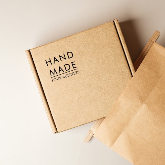 Simple Minimalist Handmade Custom Business Name Gummistempel