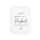 Simple Minimalist Husband Birthday Karte (Vorderseite/Rückseite Beispiel)